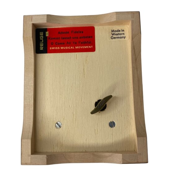 Vintage Reuge German Musical Jewelry Box Retro Christmas O Come All Ye Faithful - Picture 5 of 8